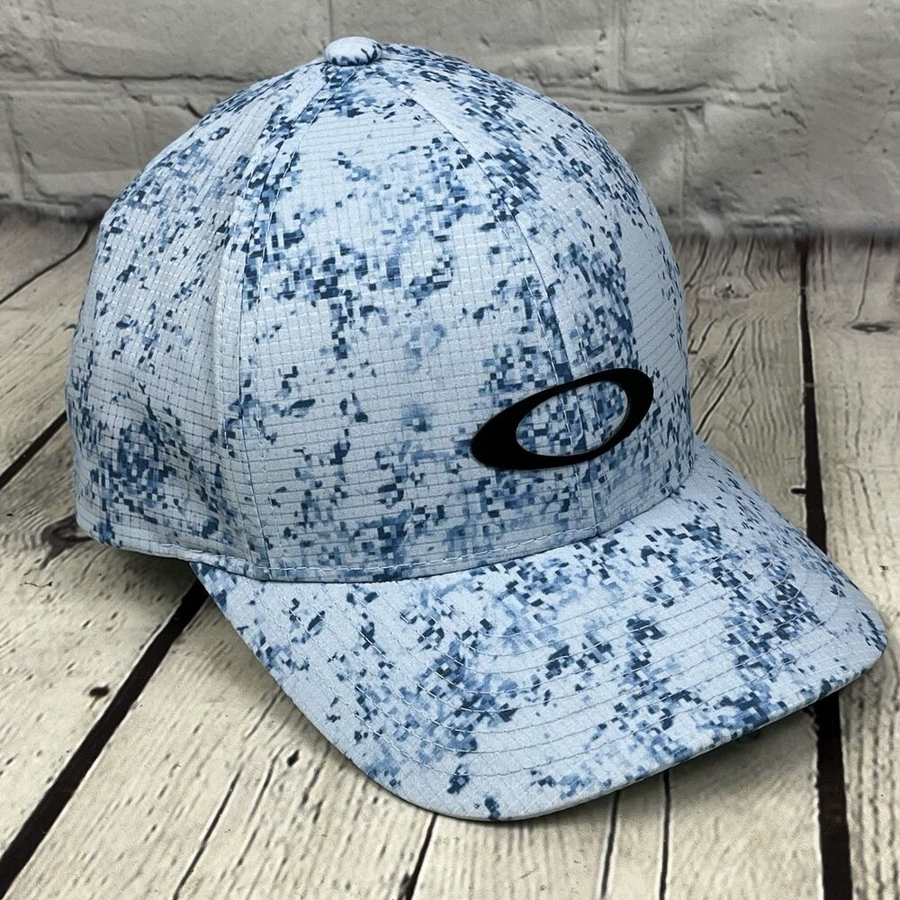 OAKLEY Sand Camo Hat Mens Cap Blue Water Repellent Adjustable One Size